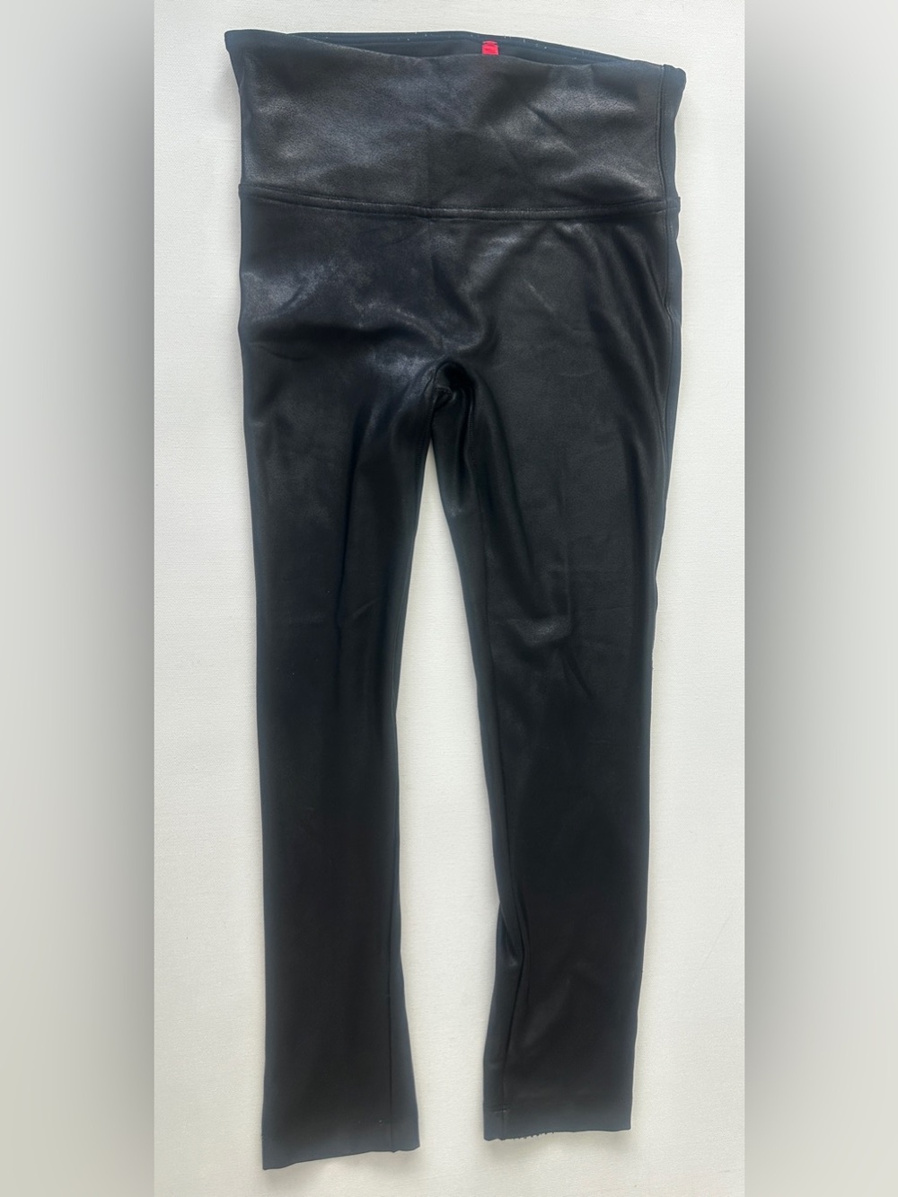 SPANX Girls' Black Faux Leather Leggings. Size S/P.